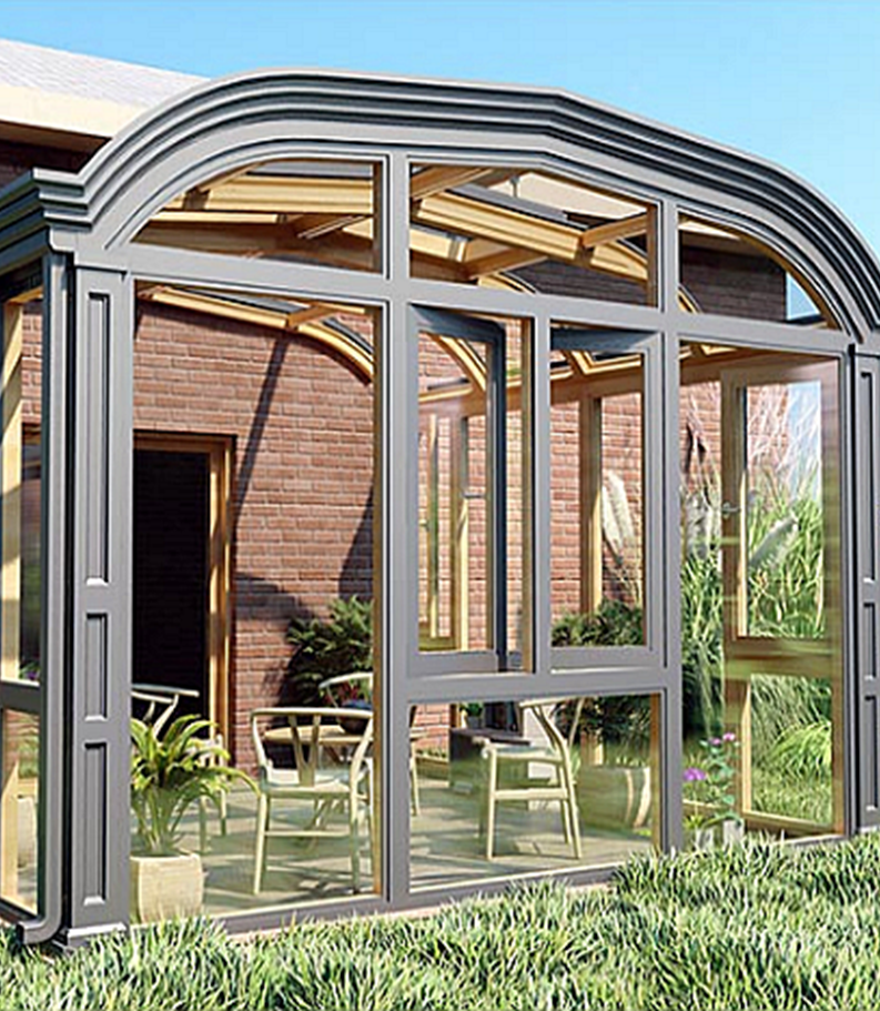 Arc roof sunroom